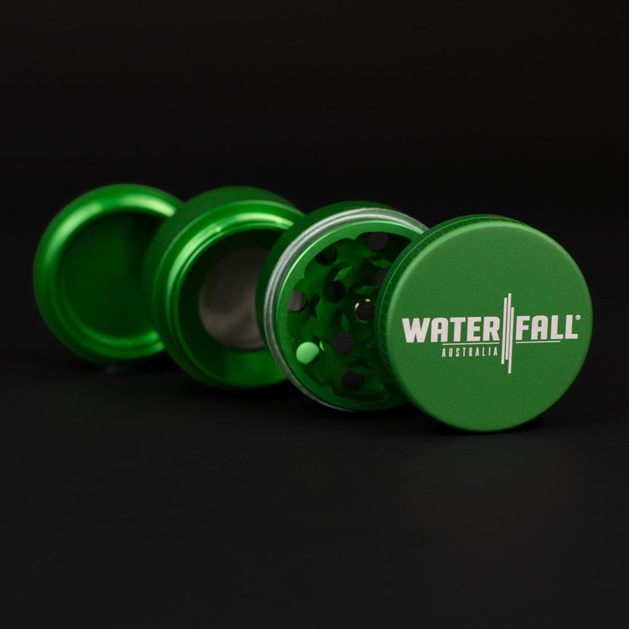 Waterfall 4-Piece Dry Herb Grinder with Removable Screen - Matte (43mm) - Image 5