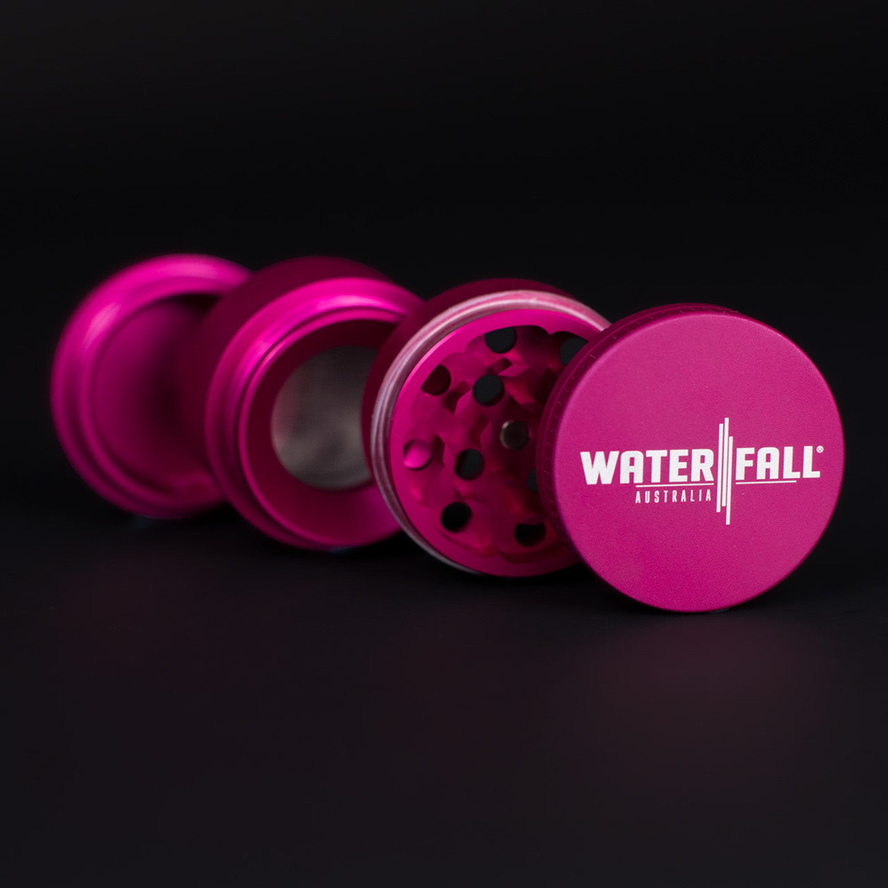 Waterfall 4-Piece Dry Herb Grinder with Removable Screen - Matte (43mm) - Image 3