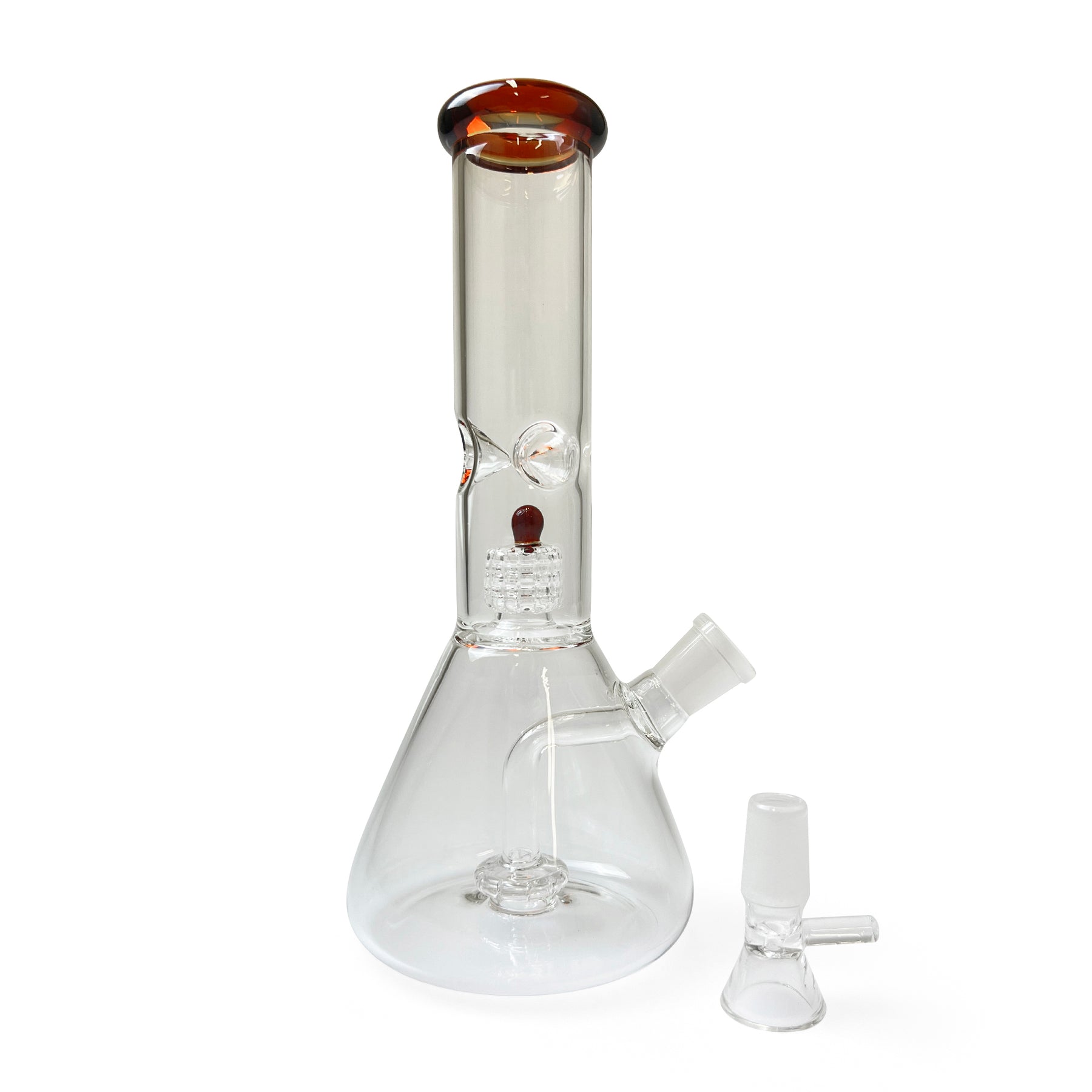 BEAKERPERC 18MM GLASS BUBBLER - AMBER